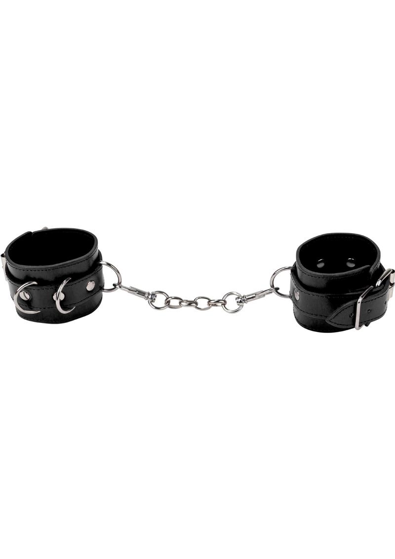 Ouch Premium Bonded Leather Cuffs For Hands Or Ankles Black