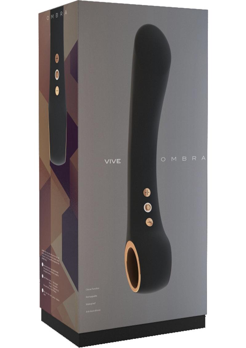 Vive Ombra Silicone USB Rechargeable Vibrator Waterproof Black