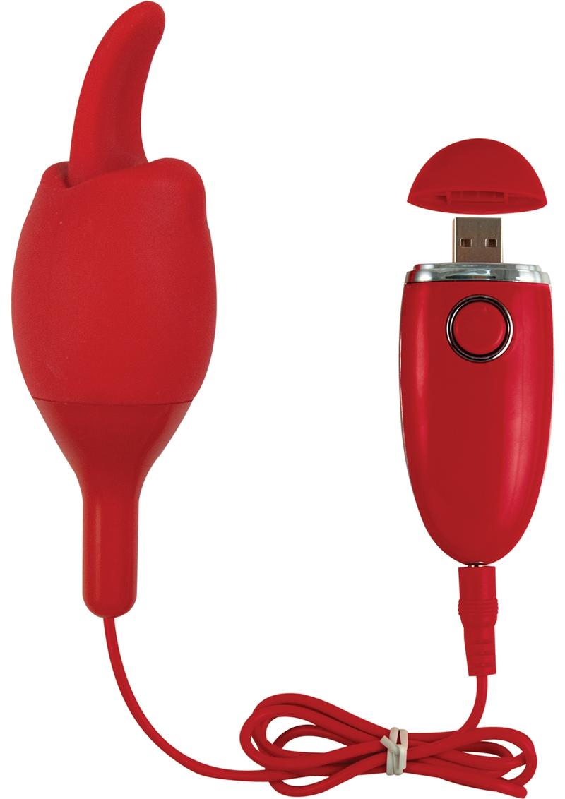 Ozone Rechargeable Orgasmic Tounge Bullet Waterproof Red