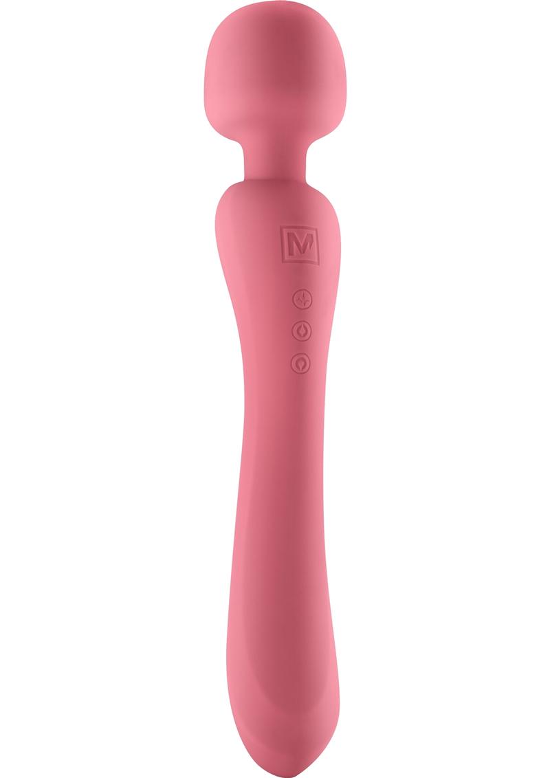 Mjuze Flowing Silicone USB Rechargeable Massage Wand Waterproof Pink 11.73 Inch