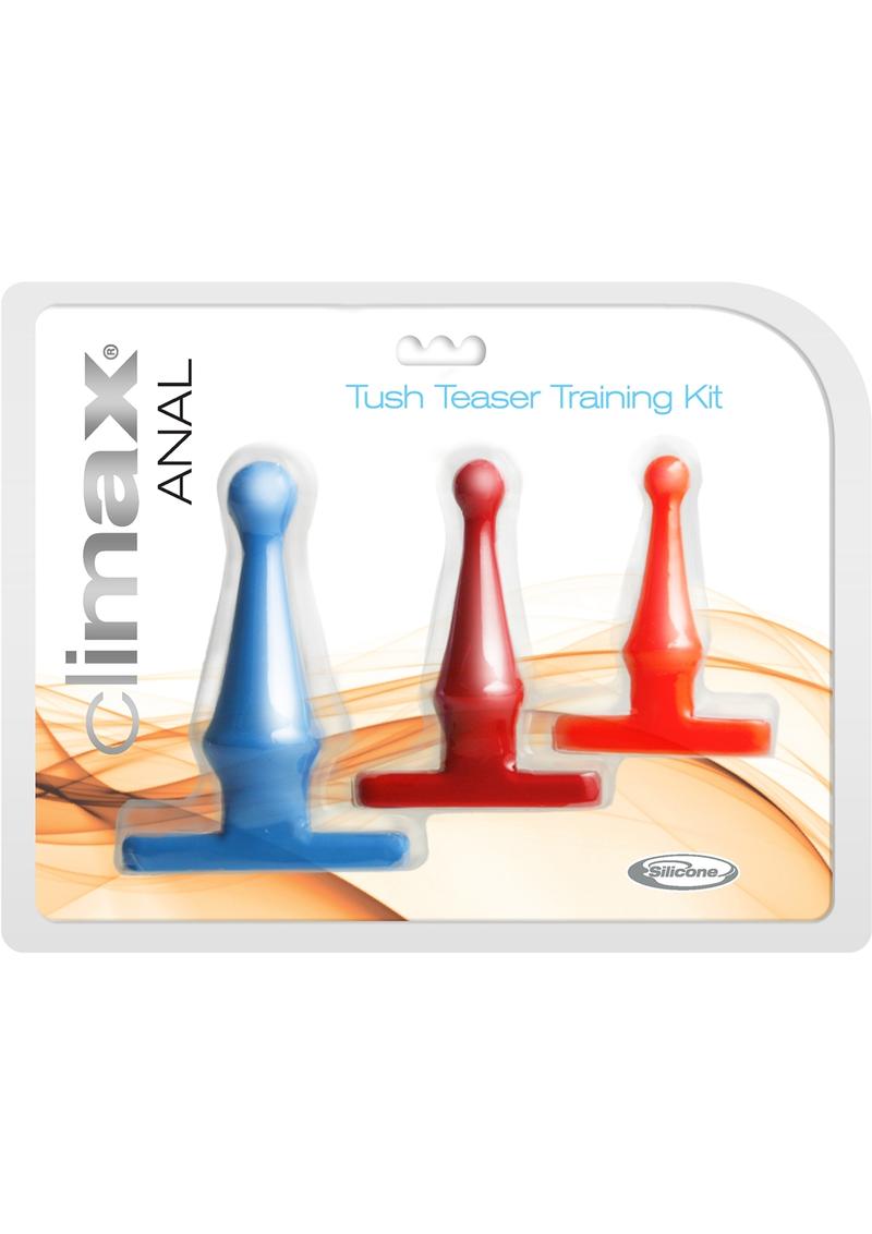 Climax Anal Silicone Tush Teaser Training Kit Waterproof 3 Assorted Sizes And Colors
