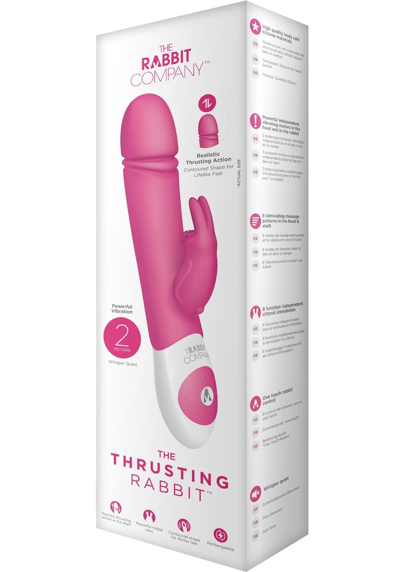 The Thrusting Rabbit USB Rechargeable Clitoral Stimulation Silicone Vibrator Splashproof Pink