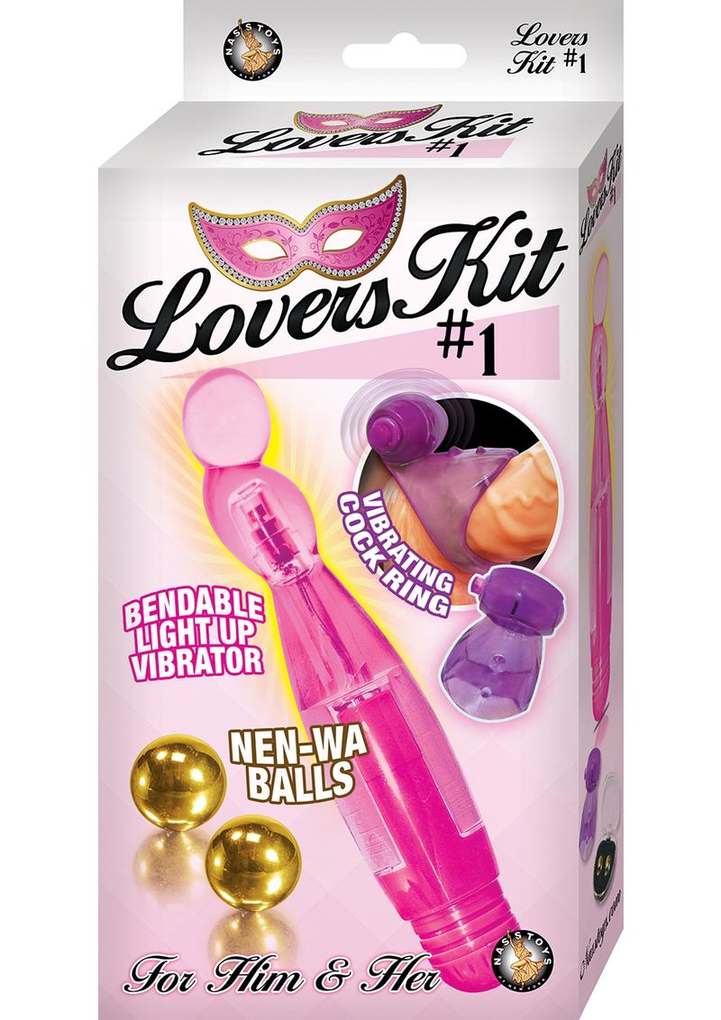 Lovers Kit 1 For Him And Her Vibrator Vibrating Cock Ring BenWa Balls Waterproof Pink Purple Gold