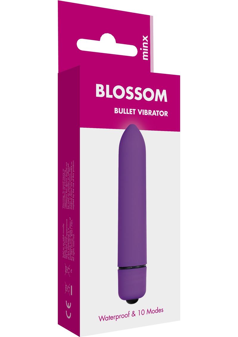 Minx Blossom Bullet Vibrator 10 Modes Waterproof Purple 3.7 Inch
