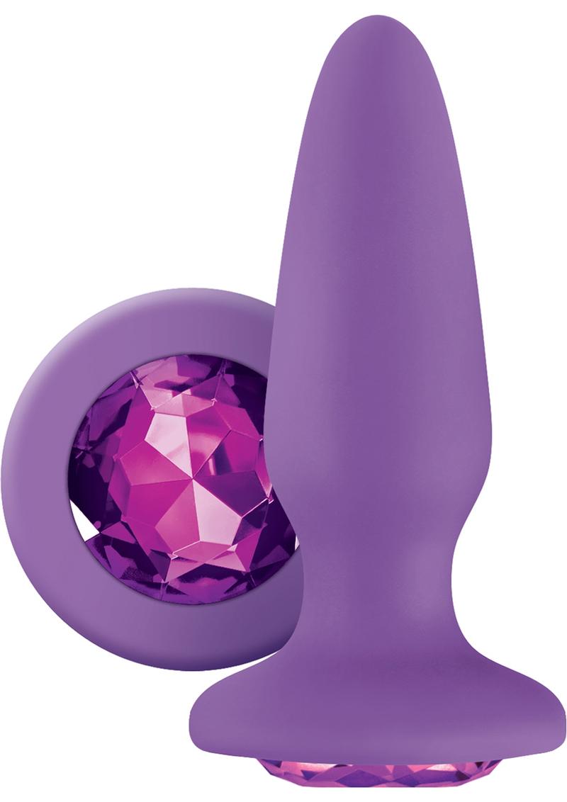 Glams Silicone Anal Plug - Purple Gem