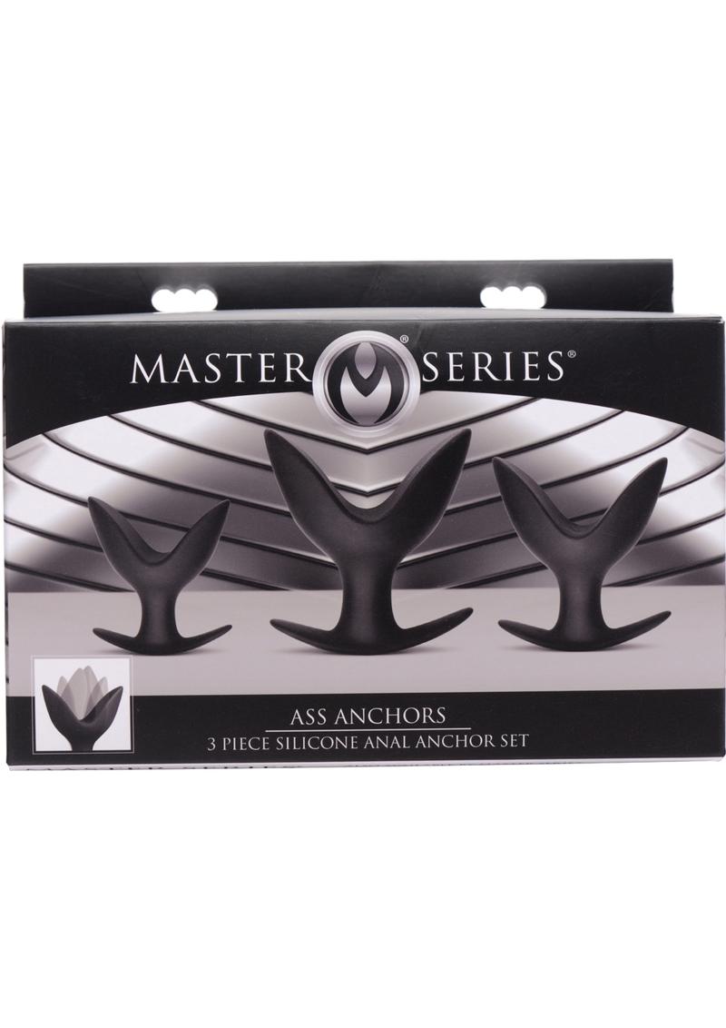 Master Series Ass Anchors Silicone Anal Anchor 3 Piece Set Black