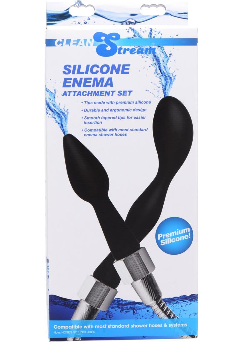Clean Stream Silicone Enema Attachment Set Black 2 Each Per Set
