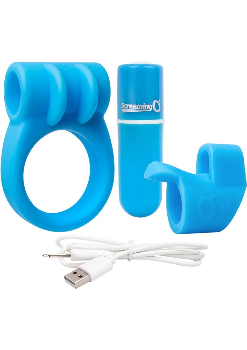 Charged Combo USB Rechargeable Silicone Kit 1 Waterproof Blue