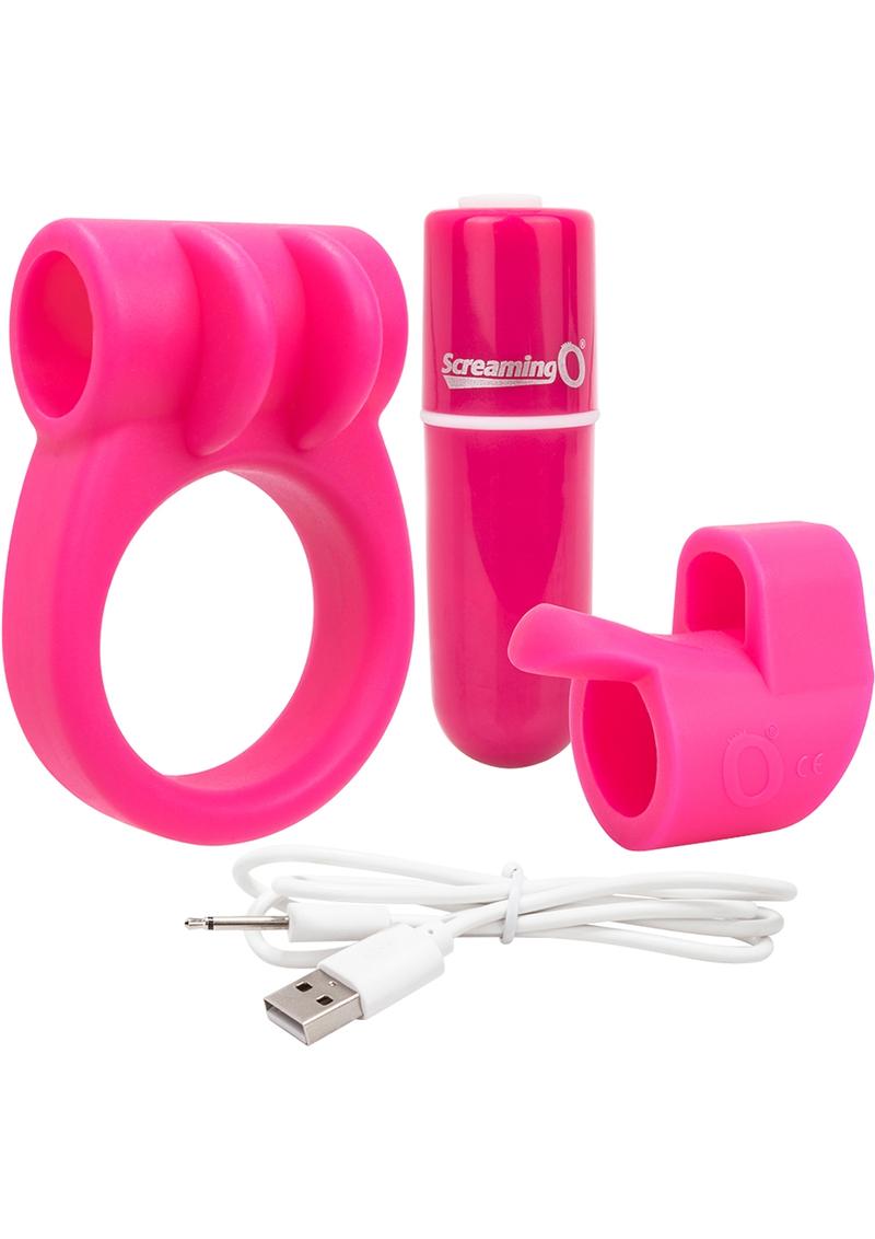 Charged Combo USB Rechargeable Silicone Kit 1 Waterproof Pink