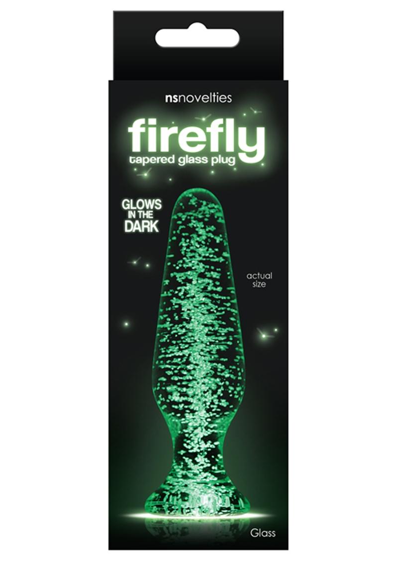 Firefly Tapered Glass Plug Glow In The Dark - Clear