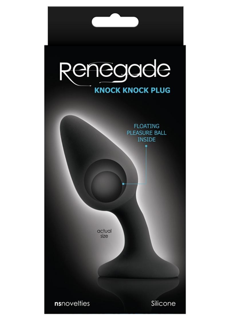 Renegade Knock Knock Plug Silicone Anal Plug With Floating Ball Black 4.7 Inch
