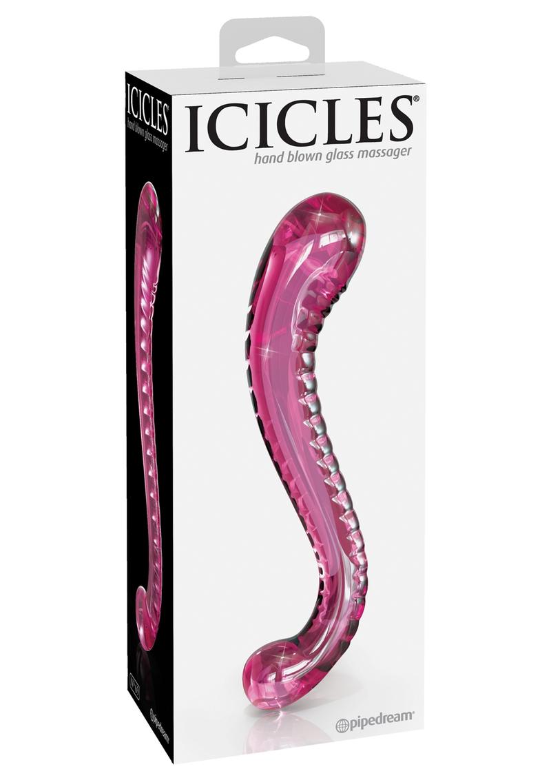 Icicles No 69 Textured Glass Probe Pink 6.5 Inch
