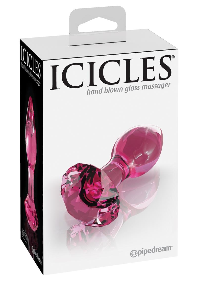 Icicles No 79 Glass Anal Plug Pink 2.9 Inch