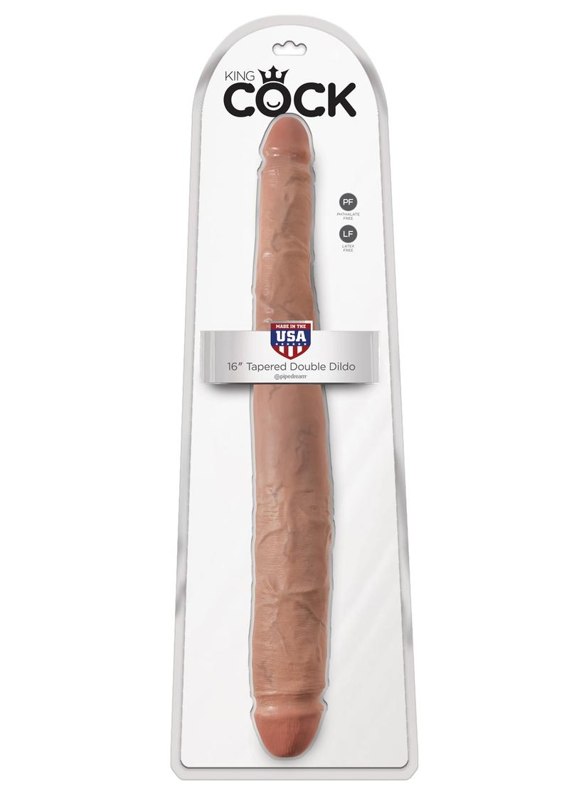 King Cock Tapered Double Dong Tan 16 Inch