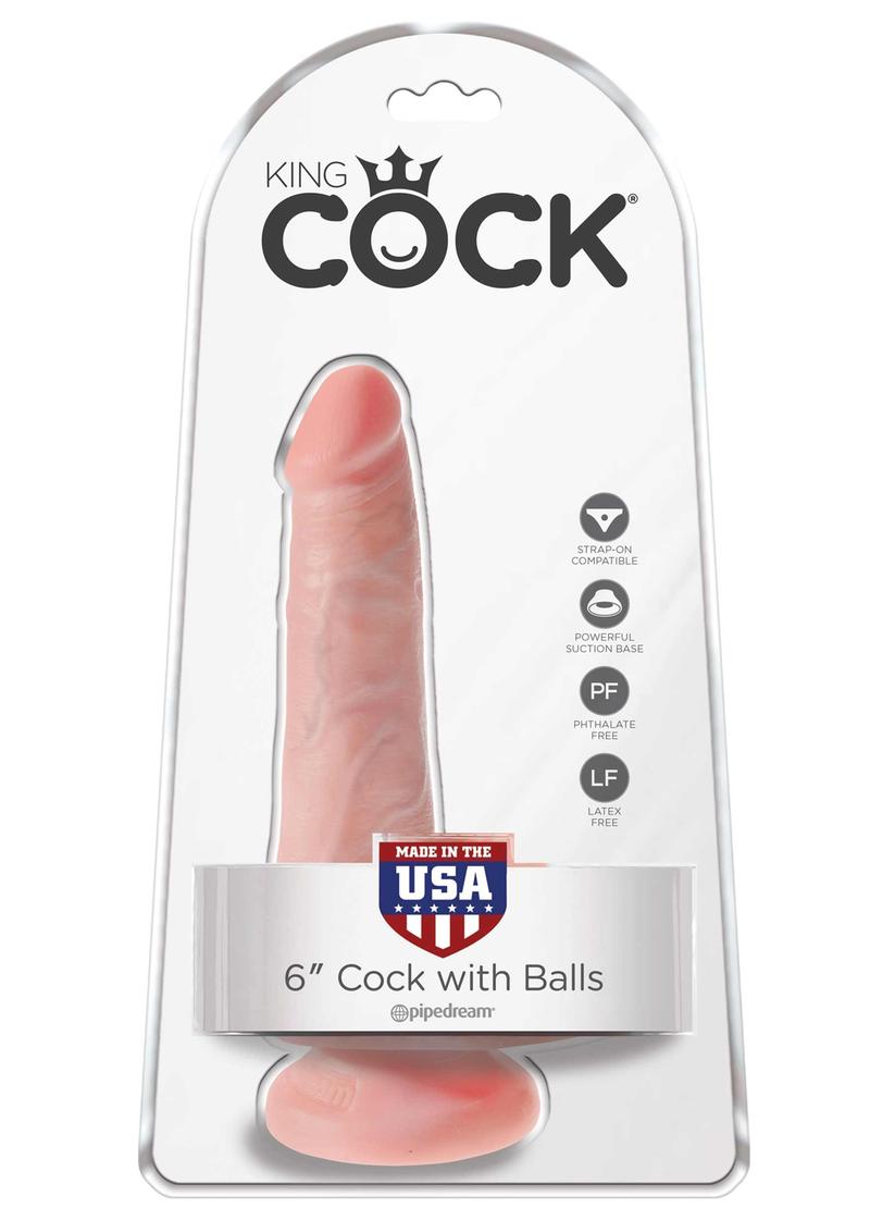 King Cock Realistic Dildo With Balls Flesh 6 Inch