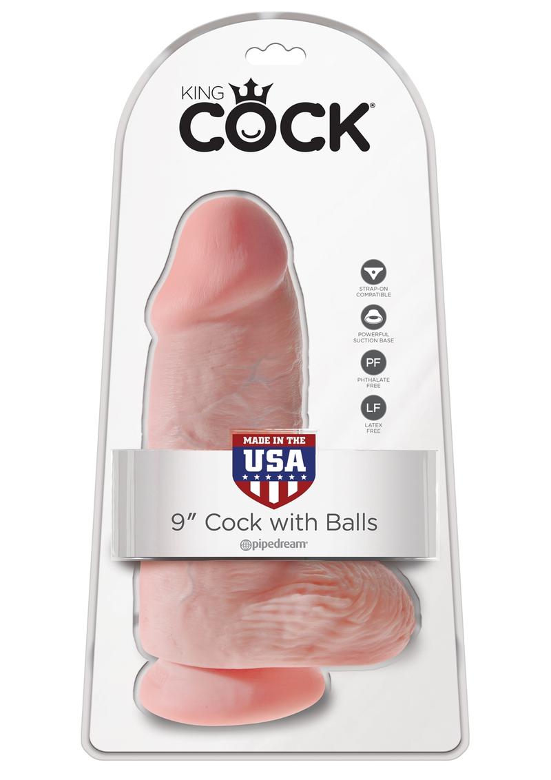 King Cock Chubby Realistic Dildo With Balls Flesh 9 Inch