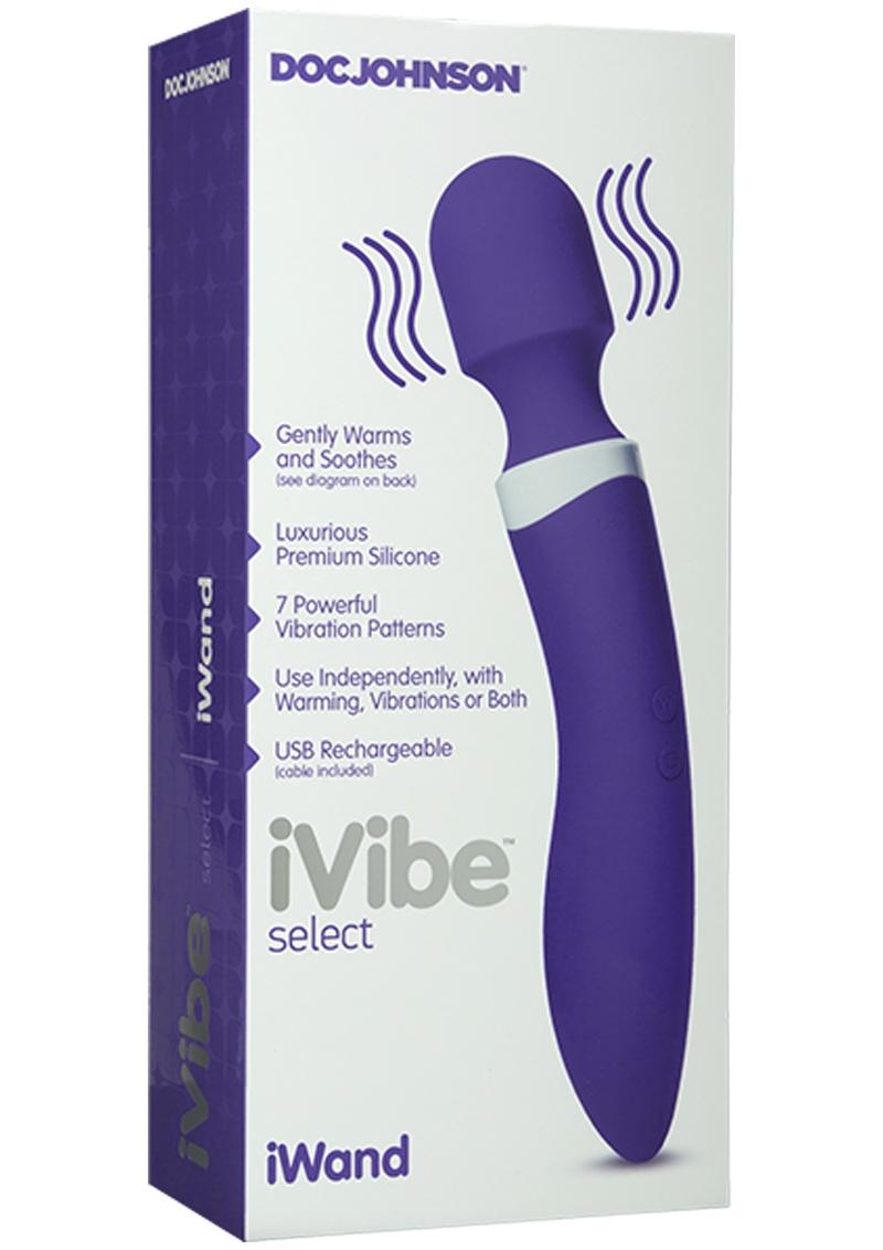 iVibe Select Silicone iWand USB Rechargeable Vibe Waterproof Purple 10 Inch