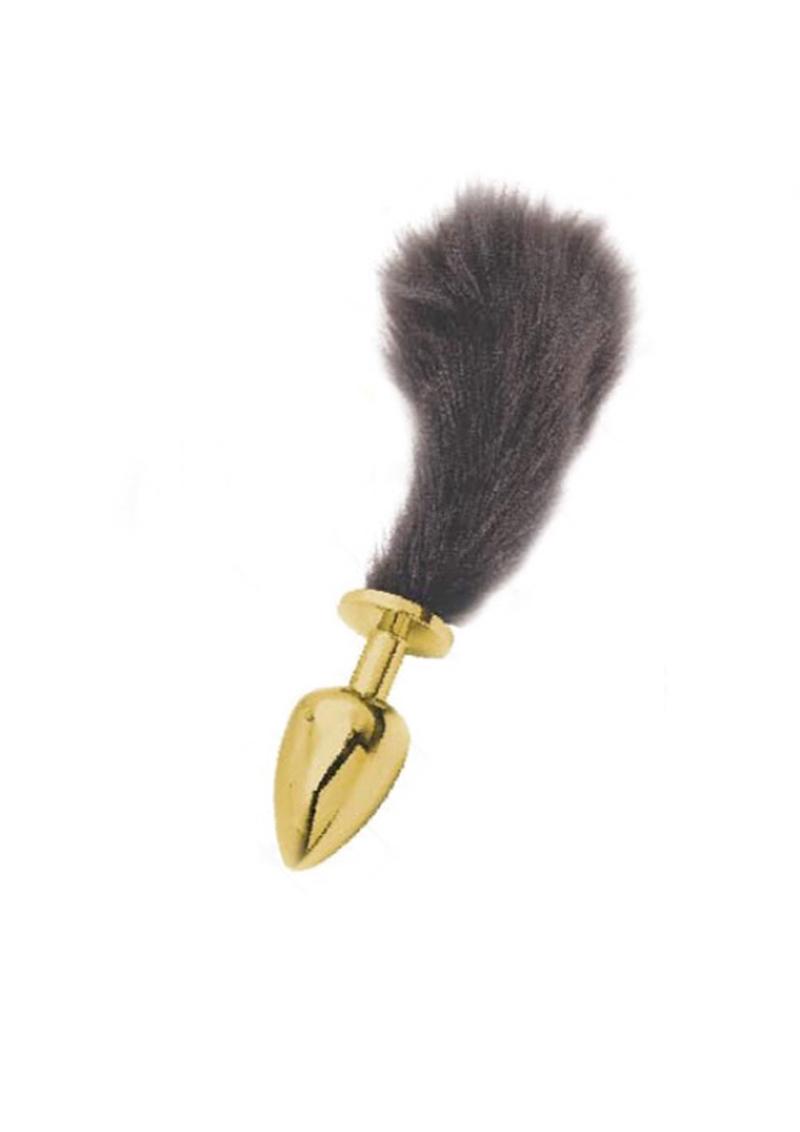 Athena Small Gold Plated Plug With Short Tail Black