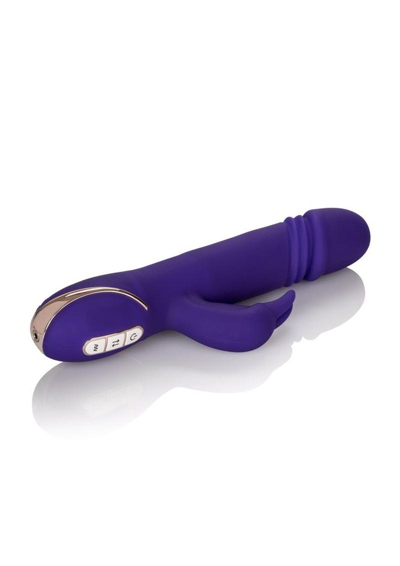 Jack Rabbit Signature Silicone Thrusting Rabbit USB Rechargeable Waterproof Purple
