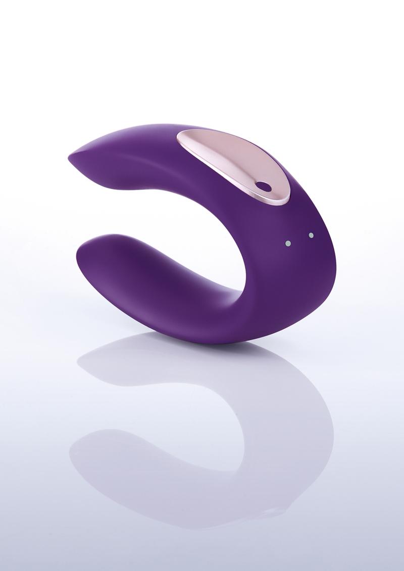 Partner Plus Silicone USB Rechargeable Couples Vibe Purple