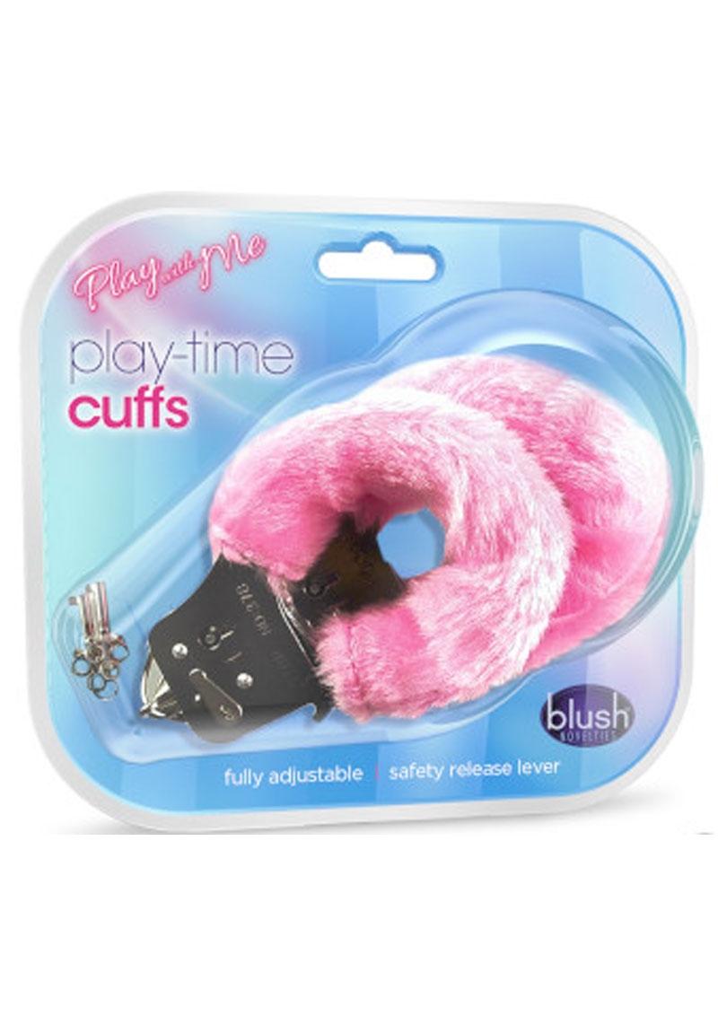 Play With Me Faux Fur Play Time Cuffs Pink 11 Inch