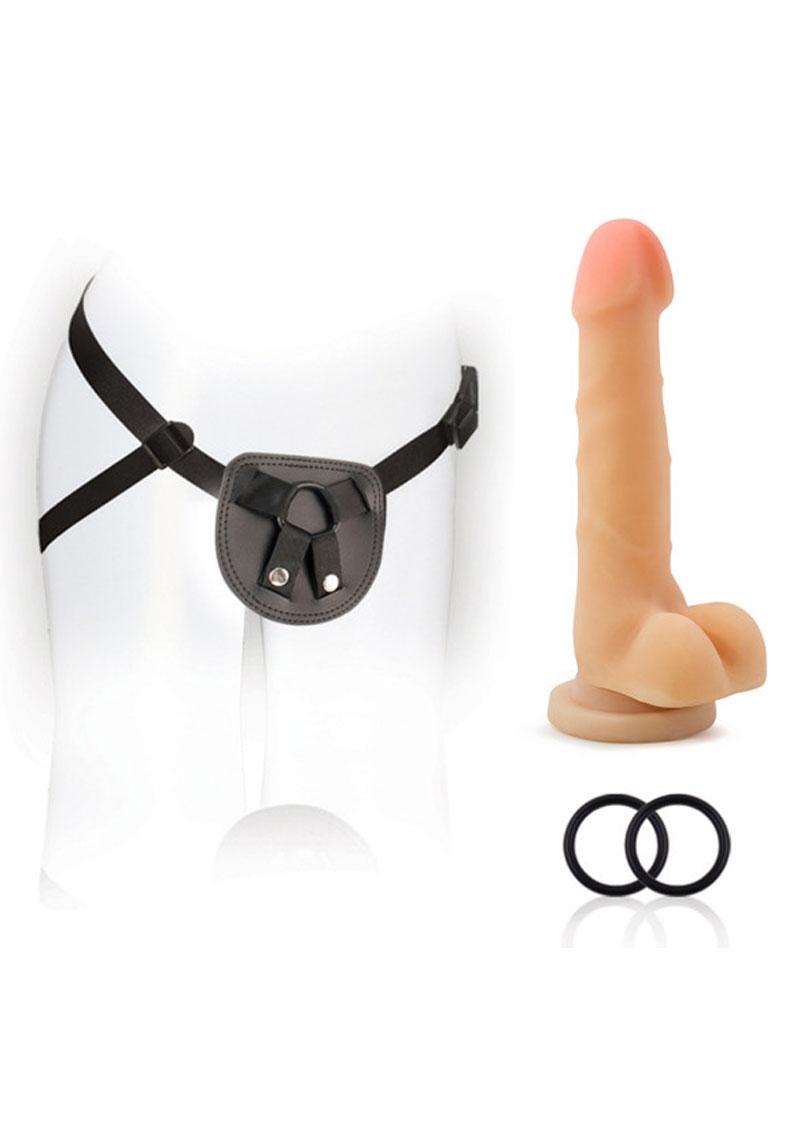 SX For You Black Harness Kit With Soft Realistic Cock Flesh 7 Inch