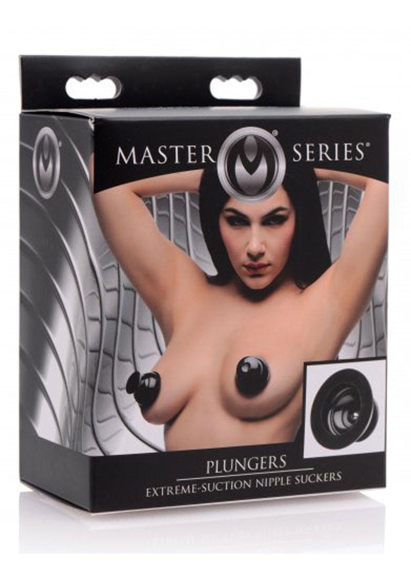 Master Series Plungers Silicone Extreme Suction Nipple Suckers Black