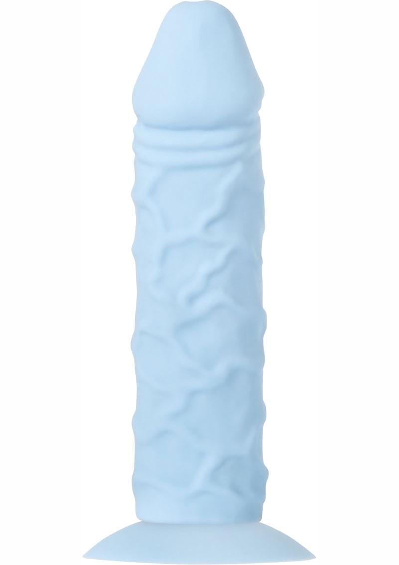 Adam and Eve Silicone Strap-On System Adjustable Harness With Realistic Dong Blue
