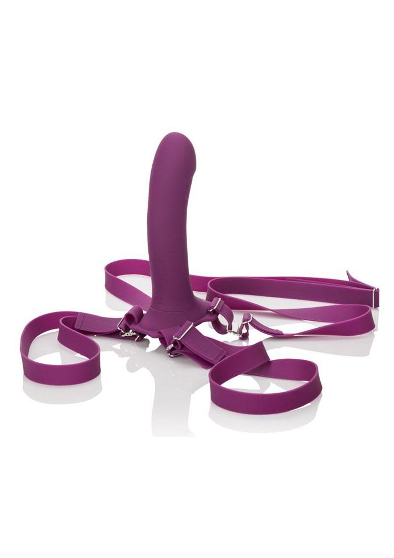 Me2 Rumble Silicone Strap On Massager Waterproof Purple 6.5 Inches
