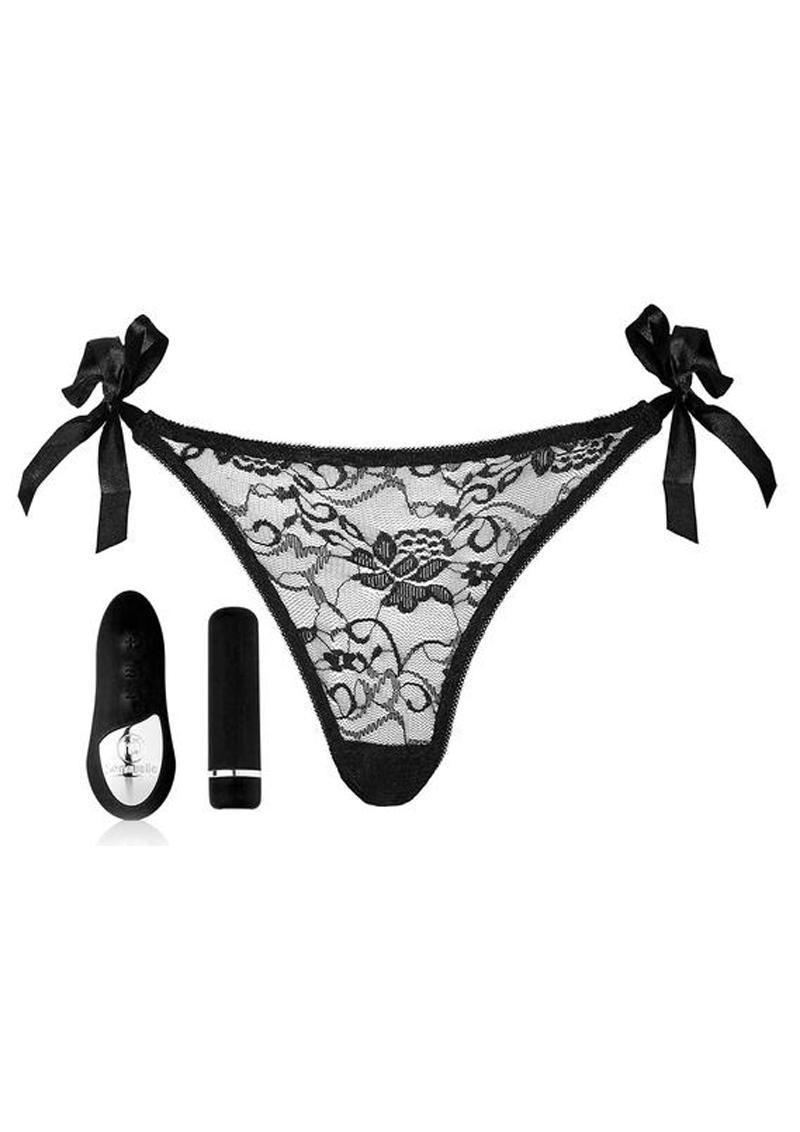 Pleasure Panty Wireless Remote Control Silicone USB Rechargeable Bullet Waterproof Black