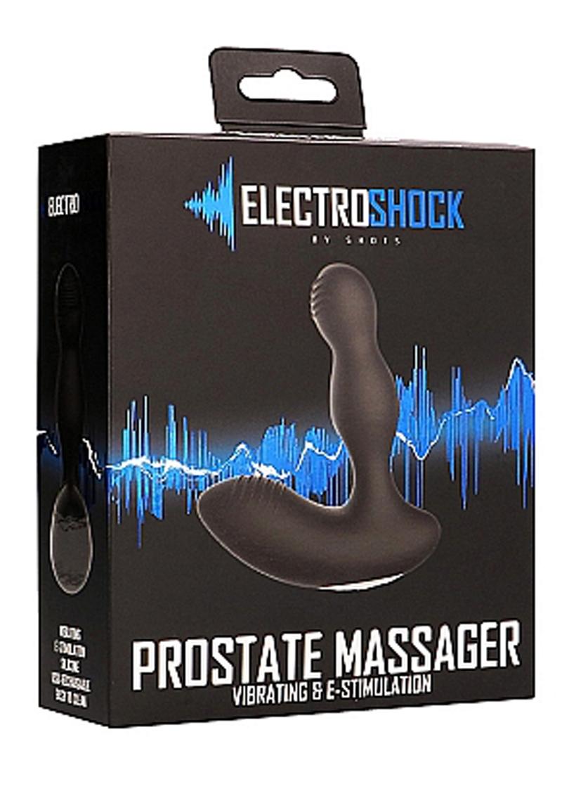 Electro Shock Prostate Massager Vibrating And Electro Stimulation Silicone Vibrator Black 4.72 Inch