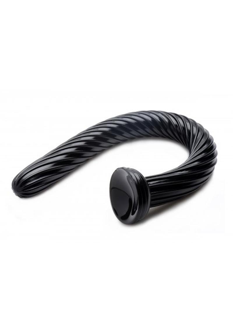 Hosed Spiral Hose Textured Dildo Waterproof Black 20 Inch