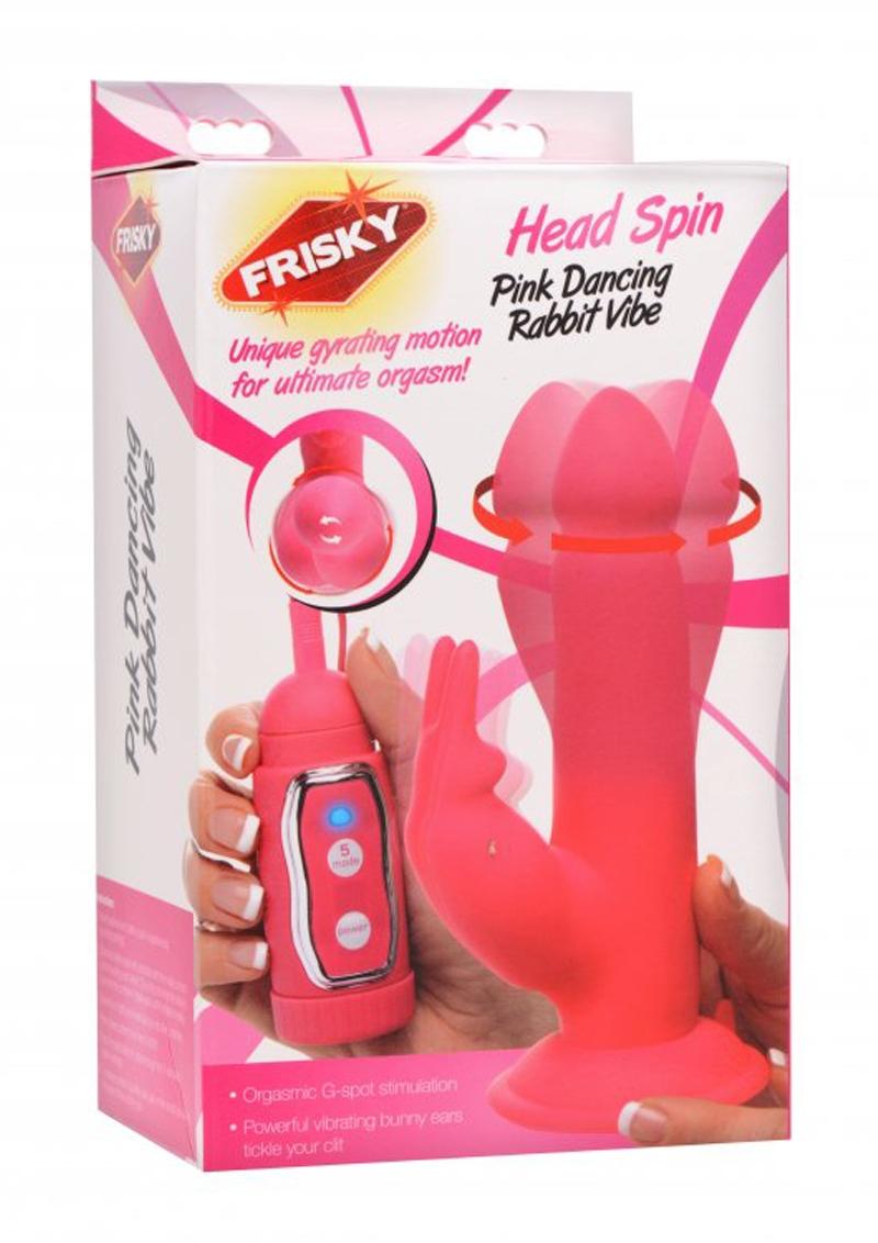 Frisky Silicone Head Spin Pink Dancing Rabbit Vibe Splash Proof 6 Inch