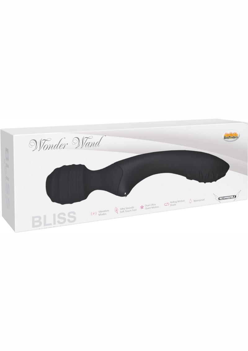 Bliss Wonder Wand Silicone Magnetic USB Rechargeable Massager Waterproof Black
