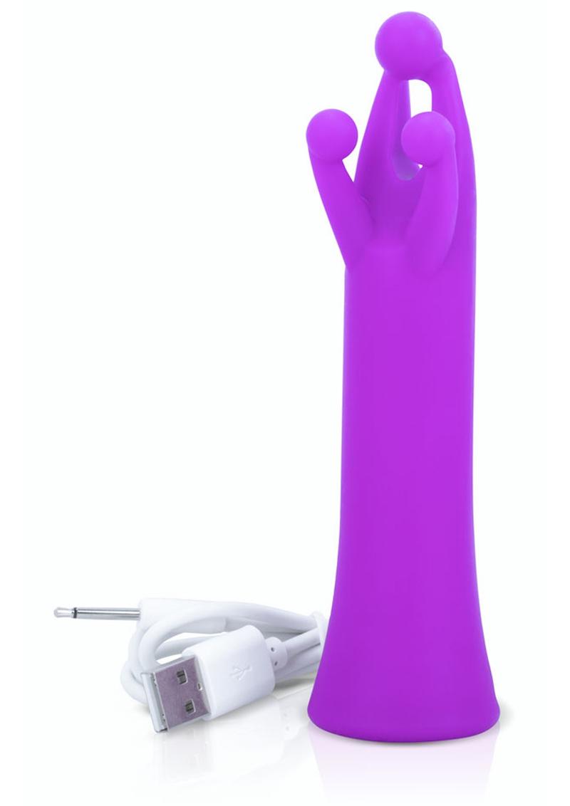 Tri It Silicone USB Rechargeable Clitoral Stimulation Vibrator Waterproof Purple