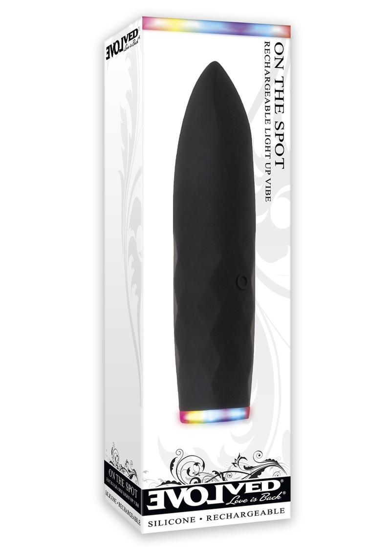 On The Spot Silicone USB Rechargeable Light Up Bullet Vibe Waterproof Black 3.75 Inch