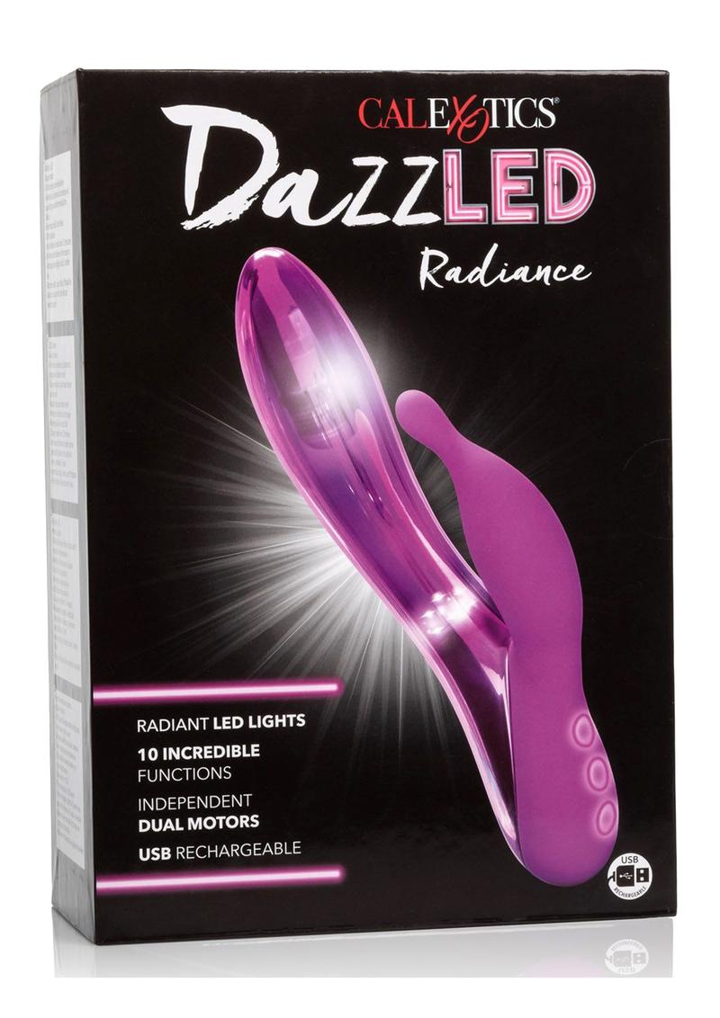Dazzled Radiance LED Lights USB Rechargeable Vibrator Waterproof Metallic Pink 5 Inch