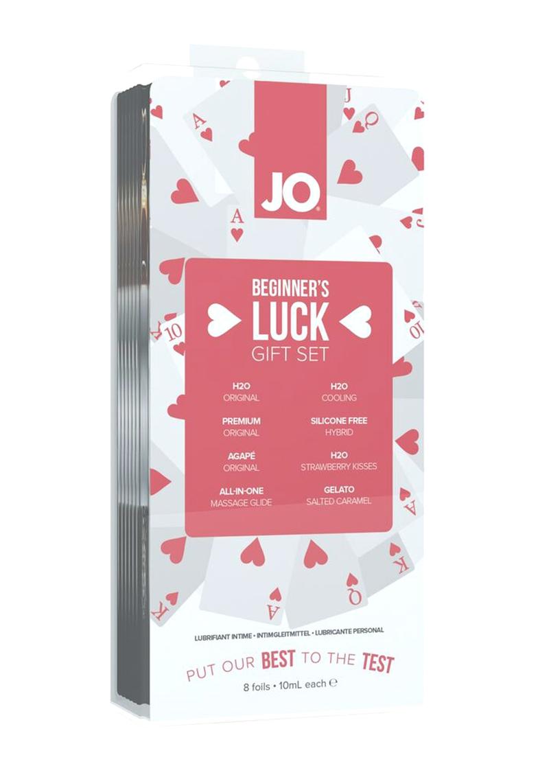 Jo Beginners Luck Gift Set Lubricant Set 8 Each Assorted 10 Milliliter Foils