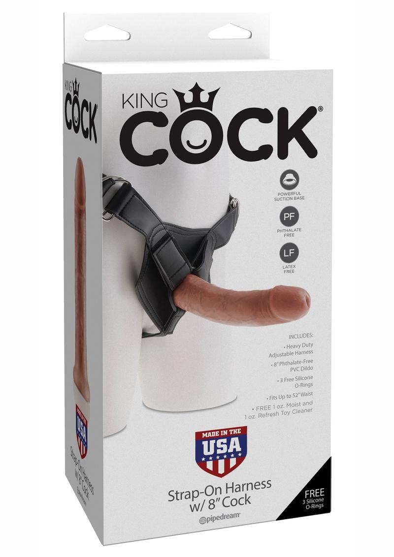 King Cock Strap On Harness With Cock Kit Tan 8 Inches