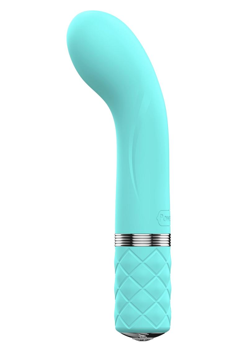 Pillow Talk Racy Silicone Mini Massager USB Rechargeable With Swarovski Crystal Teal 5 Inch