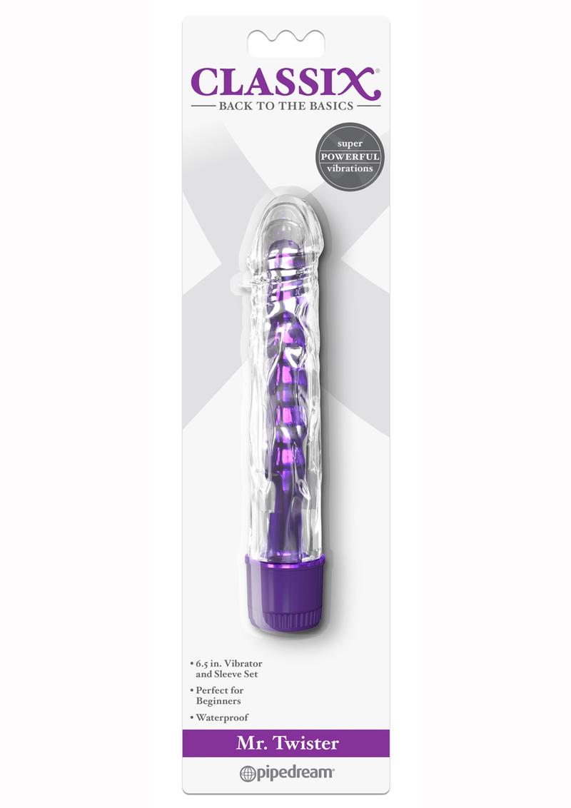 Classix Mr Twister Vibe With Sleeve Set Waterproof Purple 6.5 Inches