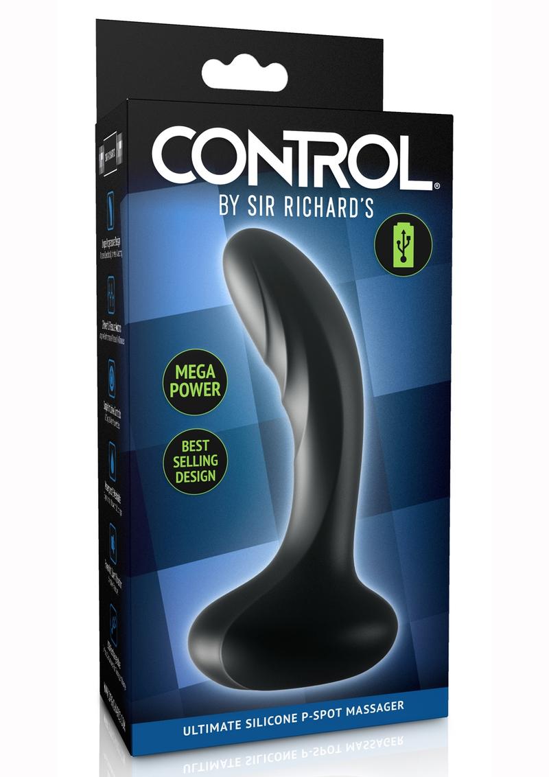 Sir Richards Control Ultimate P Spot Massager Silicone Waterproof Rechargeable Black