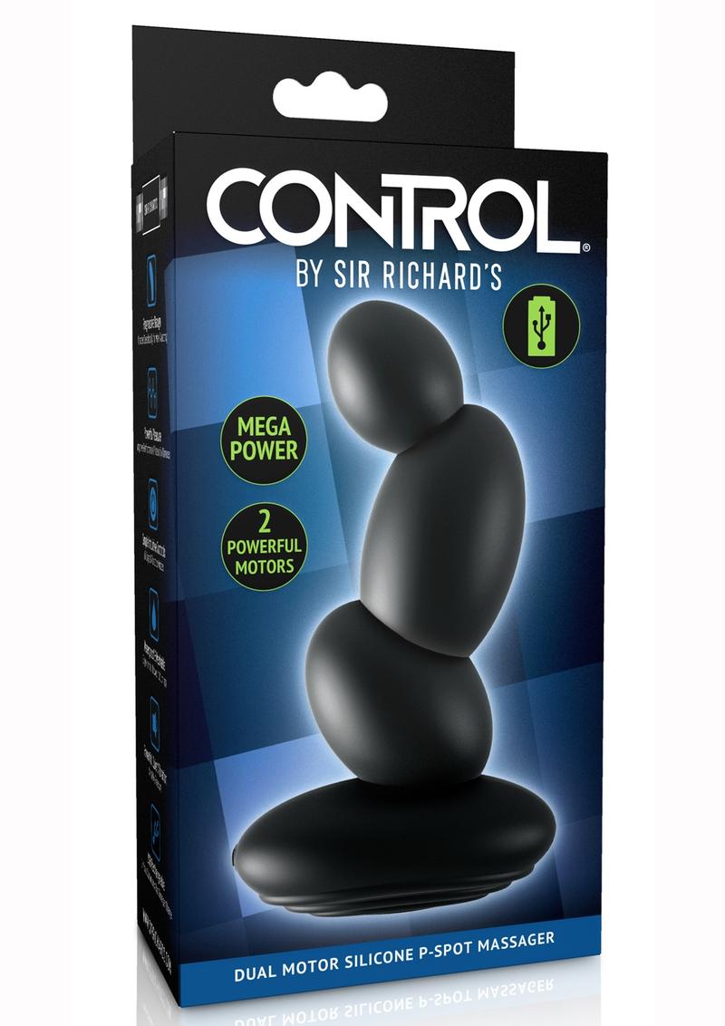 Sir Richards Control Dual P Spot Massagee Silisone Waterproof Rechargeable Black