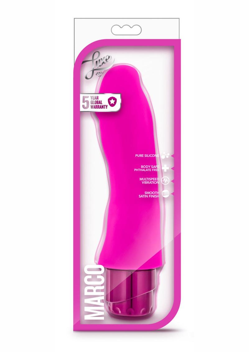 Luxe Marco Silicone Realistic Vibrator Waterproof Pink 7.75 Inch