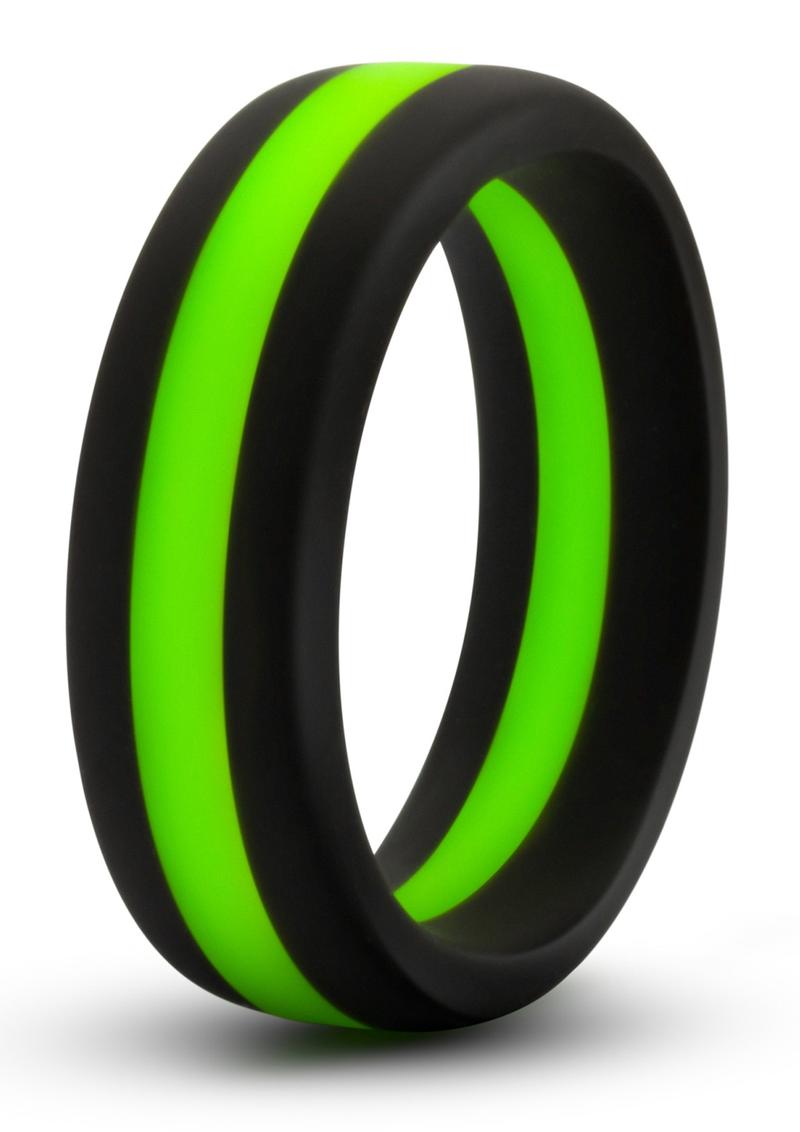 Performance Silicone Go Pro Cock Ring Black/Green 1.5 Inch Diameter