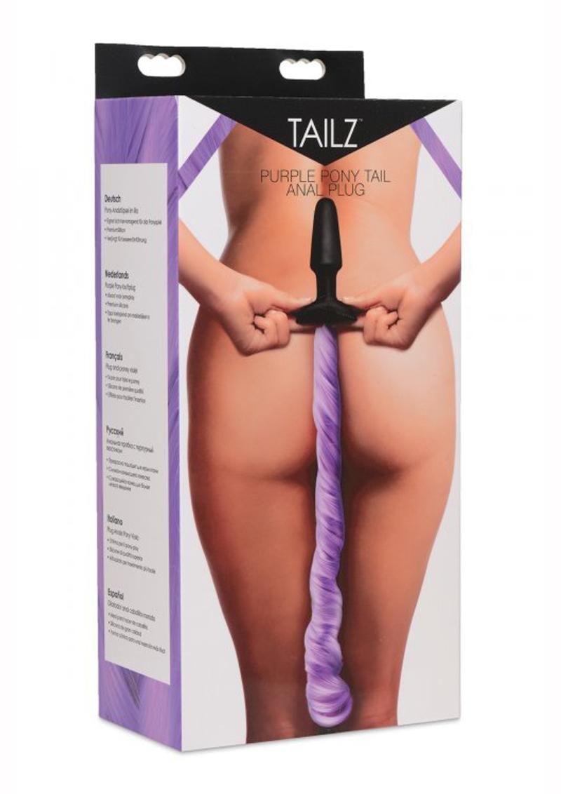 Tailz Pony Tail Anal Plug Silicone Purple 4.25 Inches