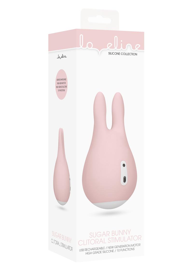 Loveline Sugar Bunny Clitoral Stimulator Silicone Rechargeable Waterproof Pink