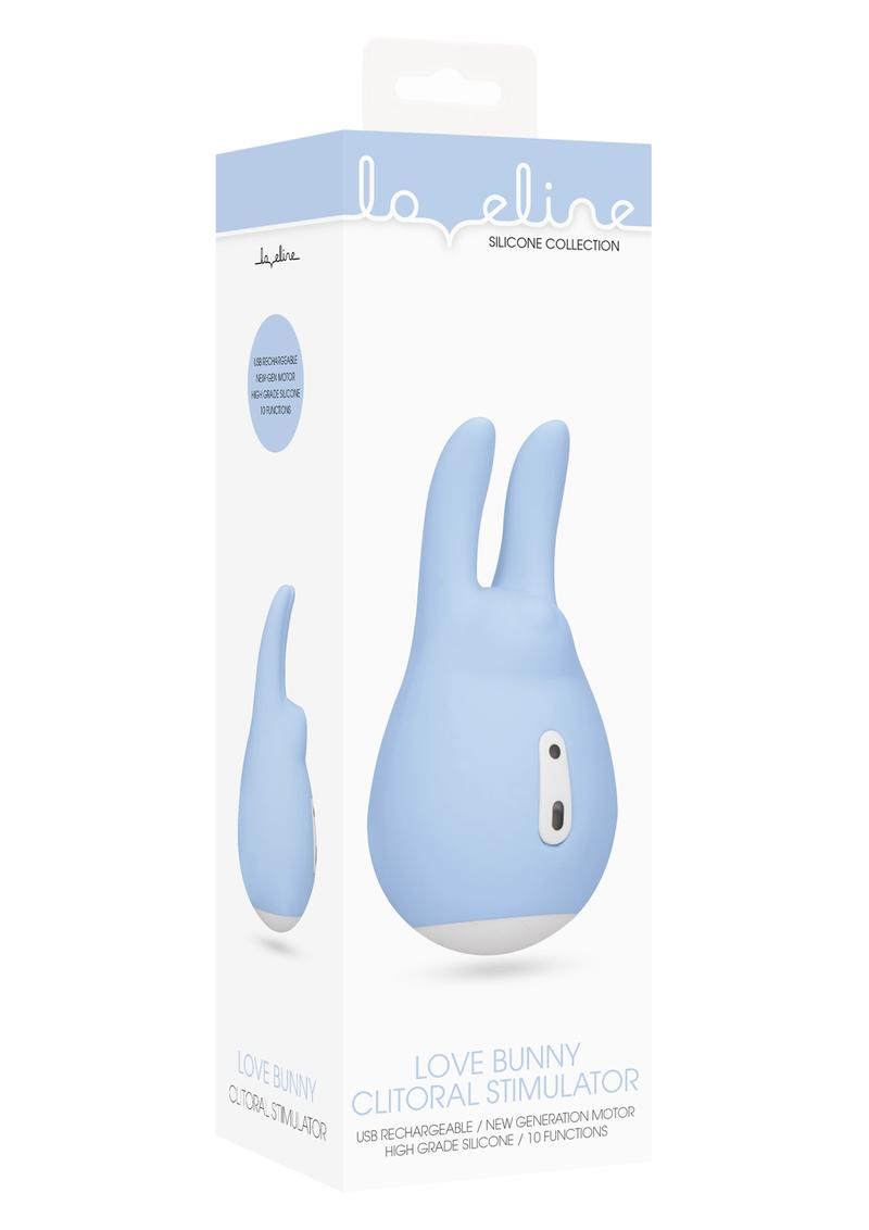 Loveline Love Bunny Clitoral Stimulator Silicone Rechargeable Waterproof Blue