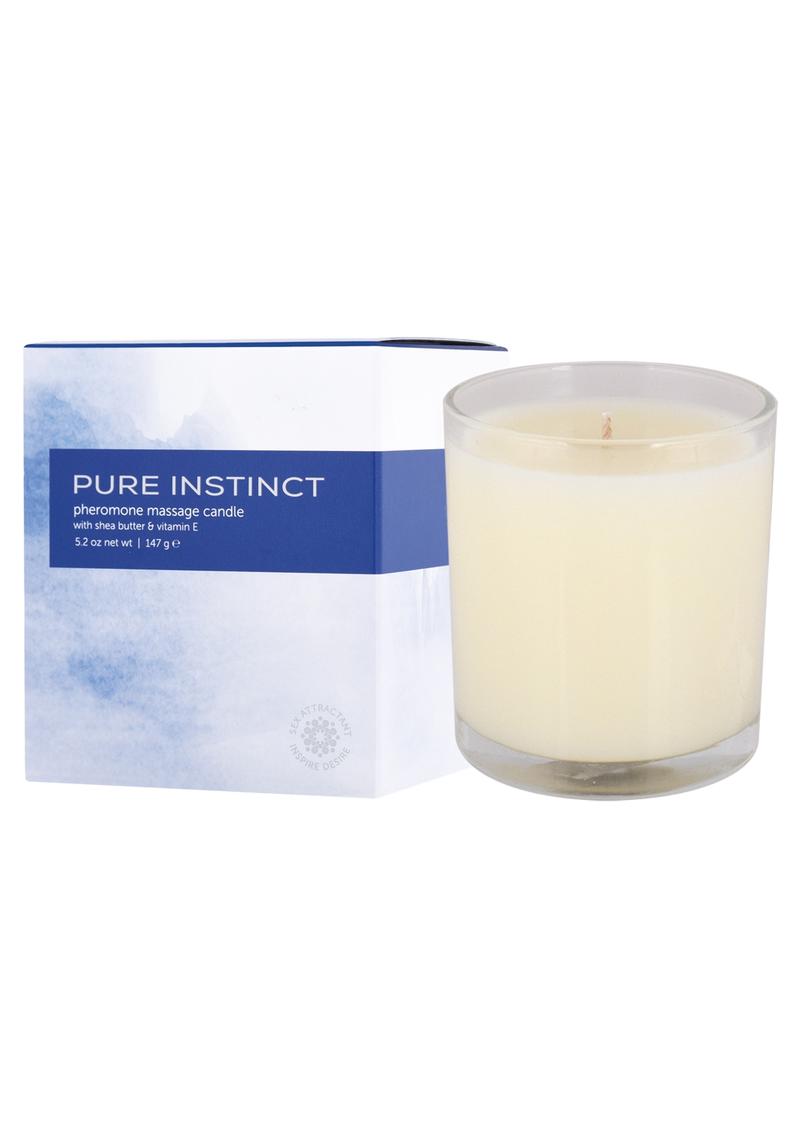 Pure Instinct Pheromone Massage Candle With Shea Butter And Vitamin E True Blue 5.2 Ounces