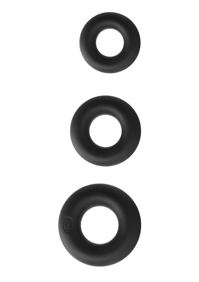 Renegade Super Soft Power Rings Set Black Silicone Non-Vibrating Cock Rings